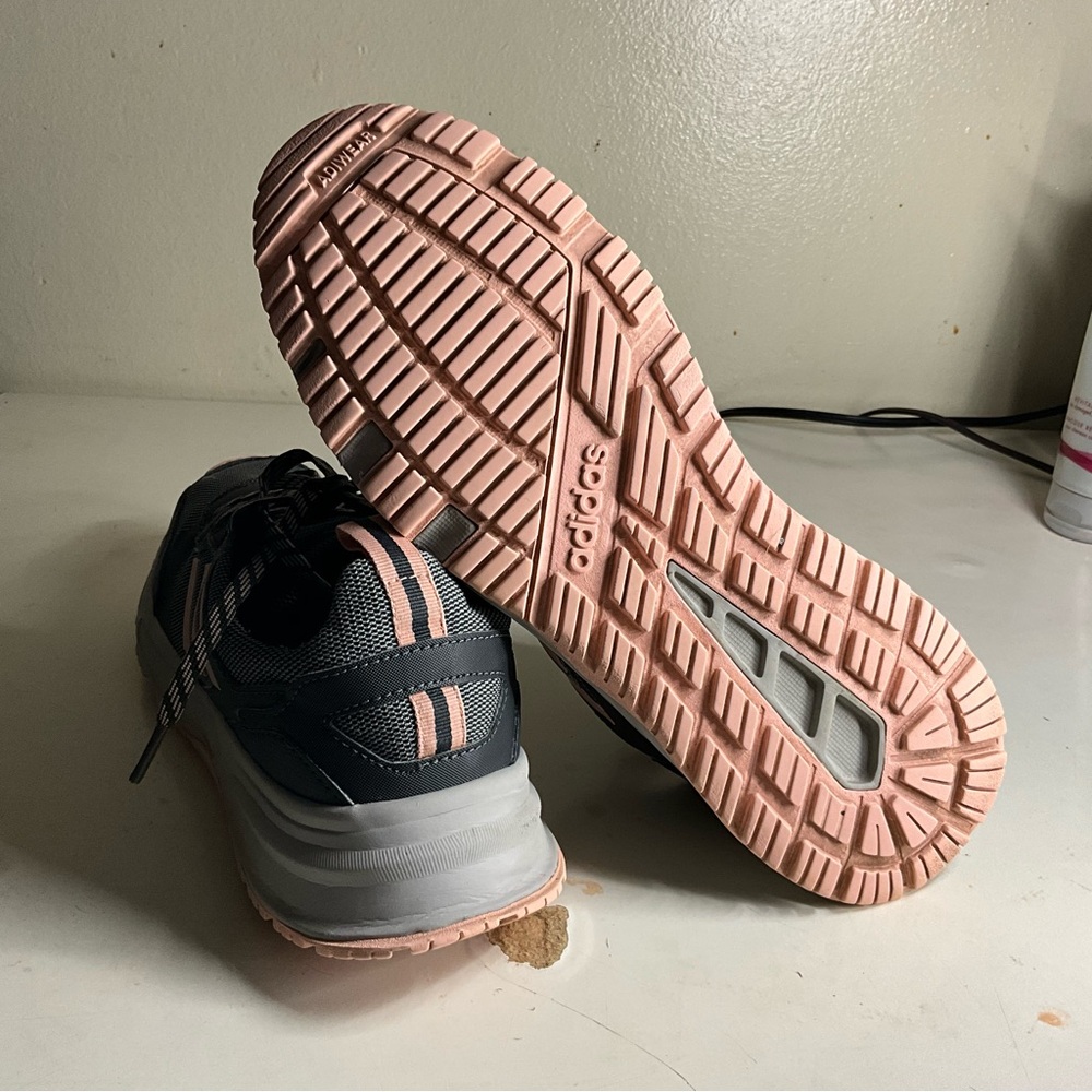 Adidas Rockadia Women's Gray and Pink Sneakers 10 - Picture 9 of 10